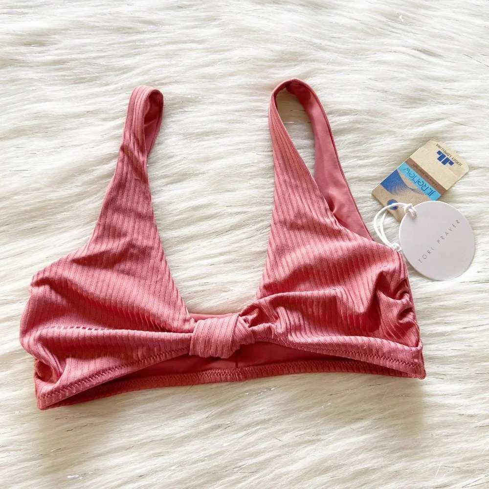 NEW Tori Praver Kaye Rose Gold Knot Bikini Top - Picture 3 of 9